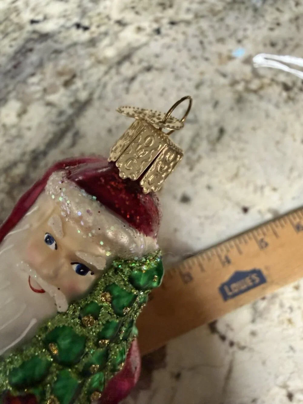 HandPainted Old World Christmas GERMAN SANTA Mercury Glass Ornament Tree Decor L